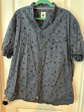 Copper Key Men's Blue Short-Sleeve Button-Down Shirt